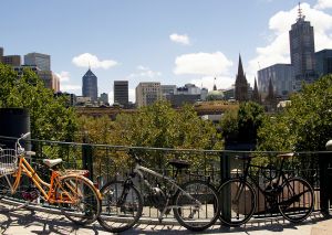 Cycles Overlooking the Yarra River
